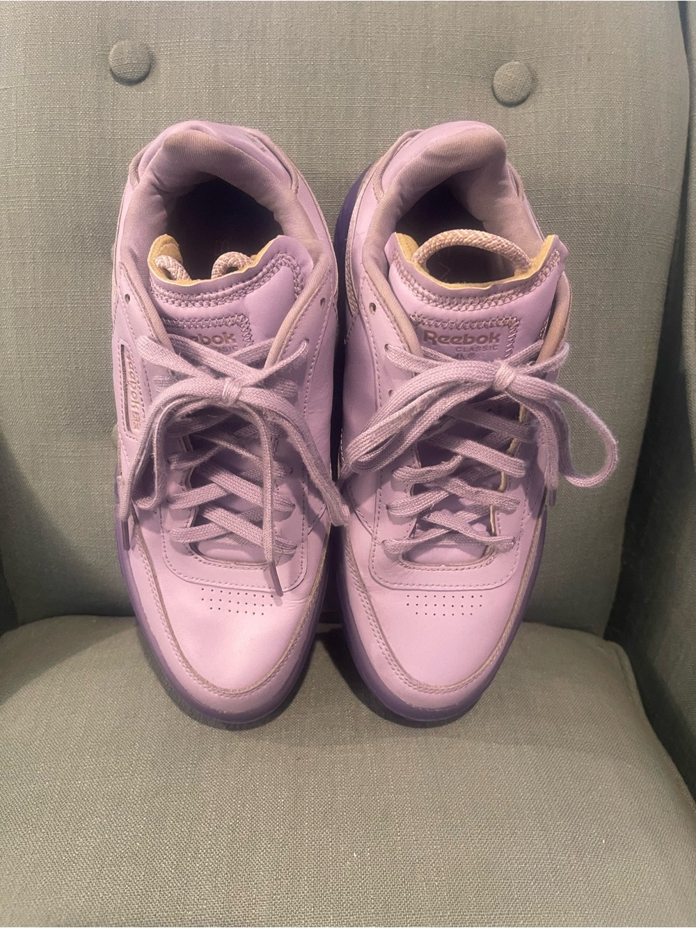Reebok x Cardi B Club C Cardi Crisp Purple Platform Sneakers Women’s 9